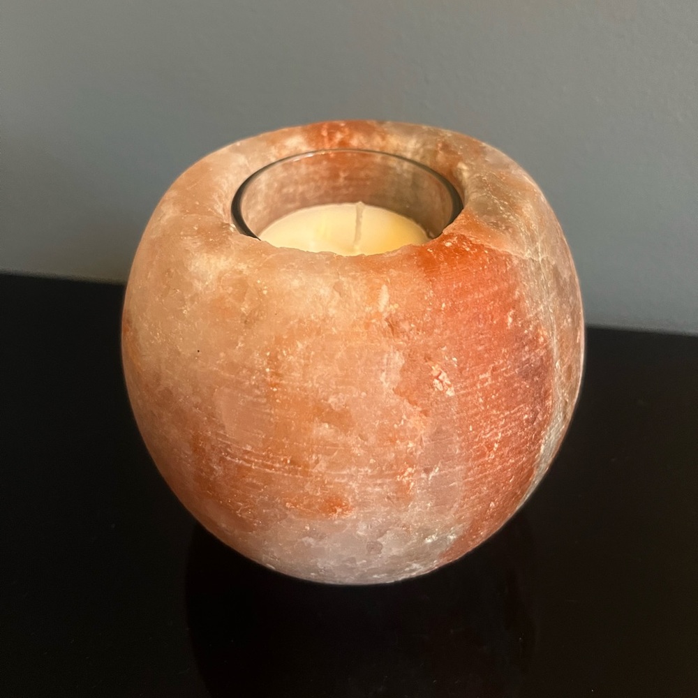Himalayan Salt Globe Tealight Candle Holder Natural Crystal Sphere